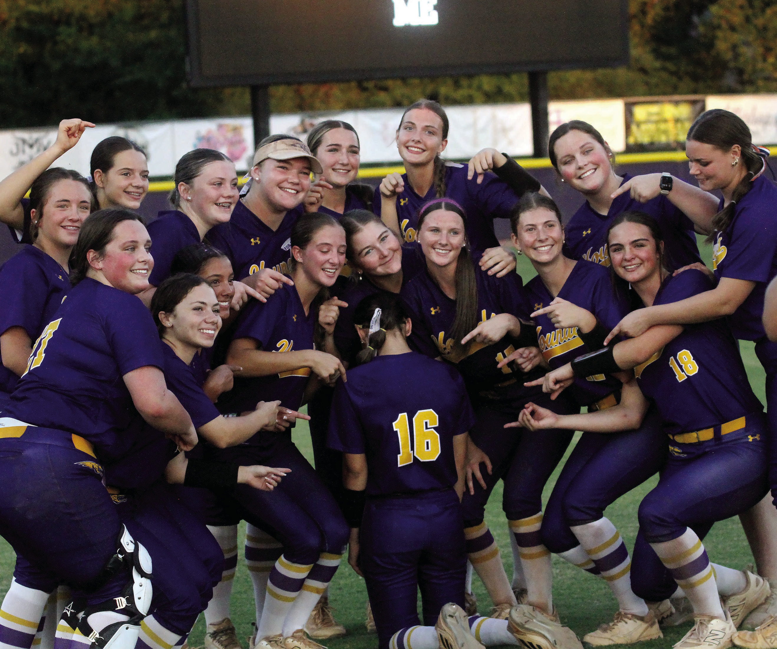 SWEET VICTORY: The Lady Greyhounds pose with jubilation after Thursday’s 5-2 win against Madison County to advance past the opening round of the state tournament. SEE FULL COVERAGE IN SPORTS >> PAGE B1 BRAD HARRISON/Staff