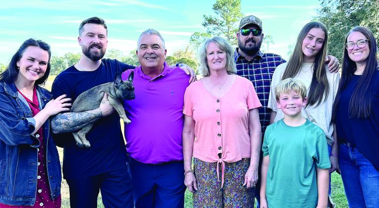 Easter 2025 (l-r): daughter-in-law Christina, Caleb, Chuck, Carla, Chaz, Charlie, Maeleigh, and daughter-in-law Jessica. CONTRIBUTED