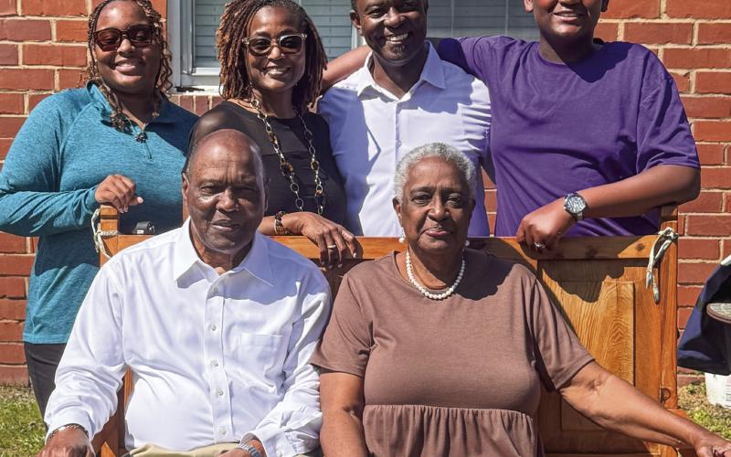 The Pitts families: seated, Alfred and Vivian; standing (l-r): Makinzee, Keisha, Jonathan and Jackson. CONTRIBUTED