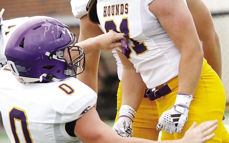 Chase Hasty (31) celebrates after coming up with a turnover. BRAD HARRISON/Staff