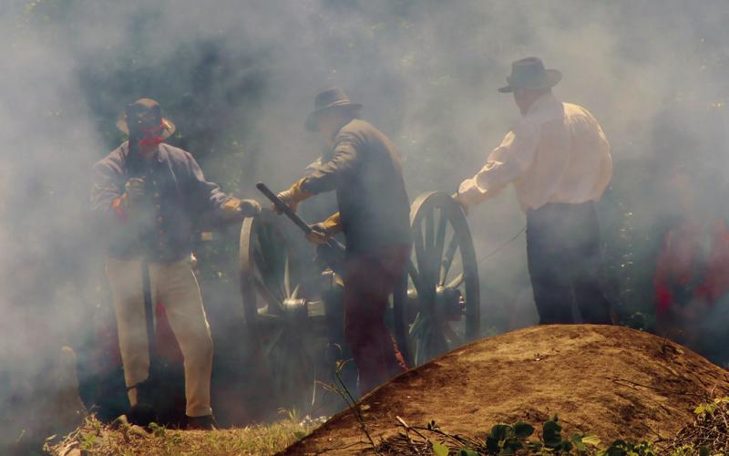 Old Clinton Wars Days took place May 2-3 and drew close to 1,000 people despite the rain Saturday and the loss of two 16th Georgia reenactment leaders. The annual event is a fundraiser for the Old Clinton Historic Society. Photos by CHASE GALLAGHER / Staff