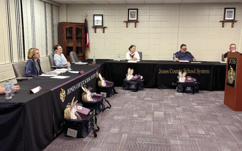Dennis Woolfolk expresses his appreciation to the Board of Education after the announcement of his appointment as Assistant Superintendent of Operations and Efficiency at the March 10 meeting. CONTRIBUTED