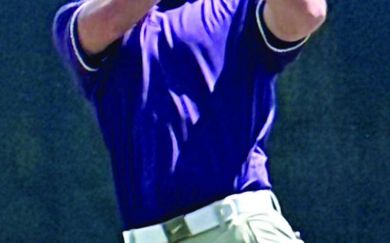 Cooper Perry drives a shot off the tee at last week’s State Tournament. CONTRIBUTED
