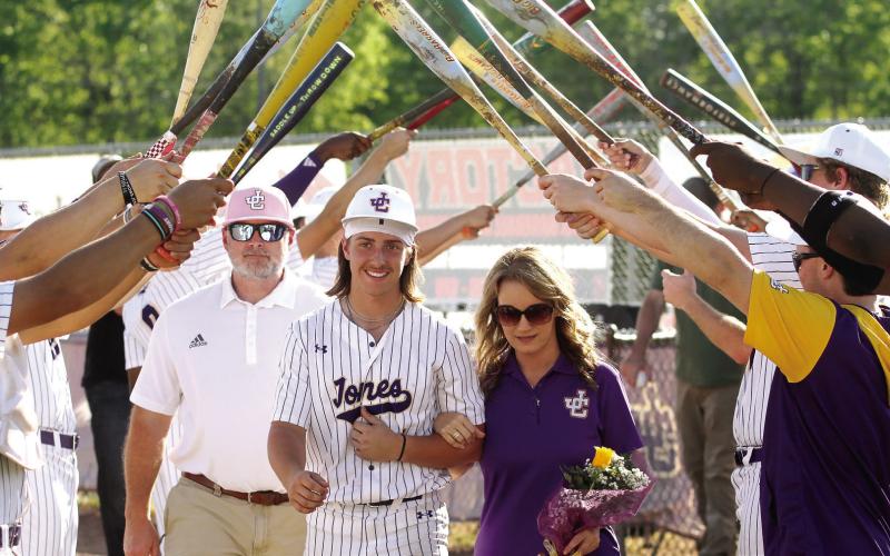 Trent Paulk was among the Greyhound baseball seniors honored before Friday’s game. BRAD HARRISON/Staff