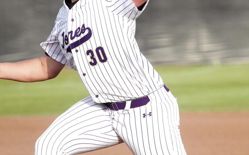 Cooper Rice delivers a pitch to the plate against the Mustangs. BRAD HARRISON/Staff