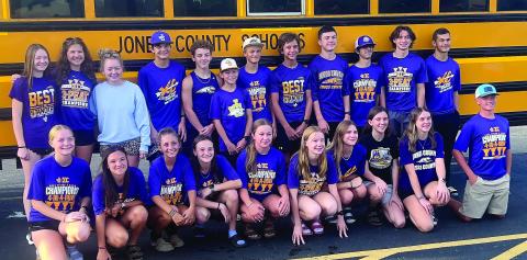 In what’s become a rite of summer for Jones County cross country runners, some 22 Greyhounds and Lady Greyhounds took part in one of last month’s running camps at Brevard College. CONTRIBUTED