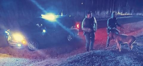 K9 officers assist in locating the suspect following the Jan. 2 pursuit. CONTRIBUTED