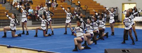Both of Jones County’s competition cheerleading squads took home top finishes on Saturday at Putnam County. The varsity Cheer Hounds won first with the middle schoolers claiming a showing of third. Both compete again this Saturday at East Laurens. MATTHEW BROWN/Contributed