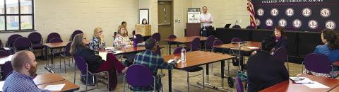 The April 25 meeting of the Jones County Suicide Coalition was held in the Community Room of Jones County High School. DEBBIE LURIE-SMITH/Staff