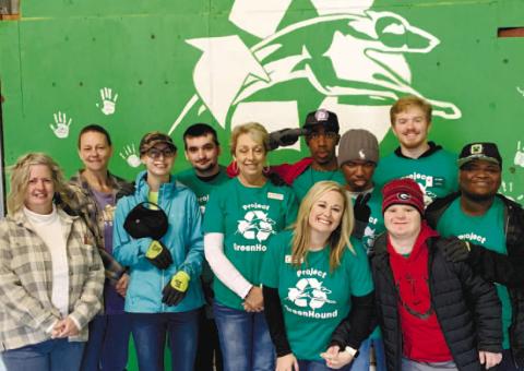 In honor of American Recycle Day, The Jones County Transition Academy and Keep Jones County Beautiful teamed up to celebrate the renovated Recycling Center. The Transition Academy has done a lot of work to make this space amazing. They recycle magazines, newspapers and cardboard.