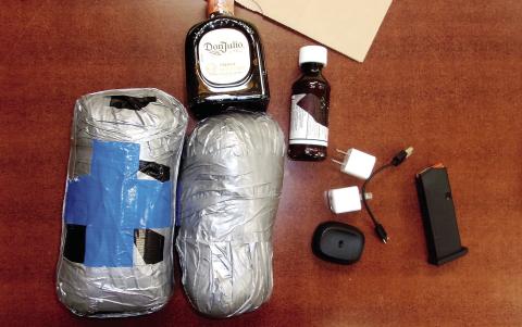 Evidence seized from the vehicle in a March 15 arrest included items packaged for an apparent prison drop. CONTRIBUTED
