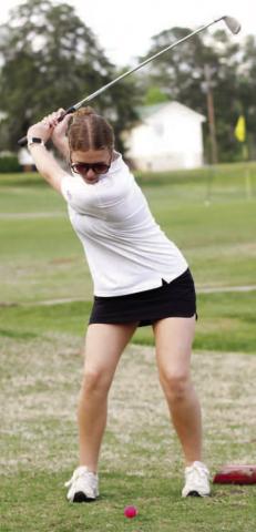 The Lady Greyhounds took first in last week’s Ola tournament, winning by five strokes. BRAD HARRISON/Staff