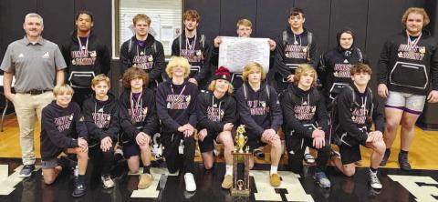 The Greyhounds pose after winning first over the weekend at Smith’s Station, Ala. CONTRIBUTED