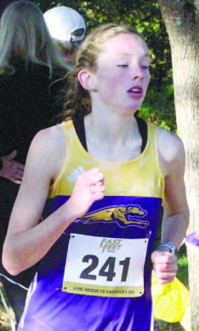 The Lady Hounds ran to a stout finish of second during Saturday’s meet on their home course. BRAD HARRISON/Staff