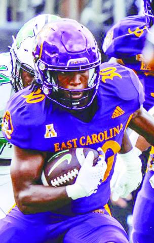 Javious Bond contributed to the box score with seven carries and three kickoff returns. COURTESY OF ECU ATHLETICS