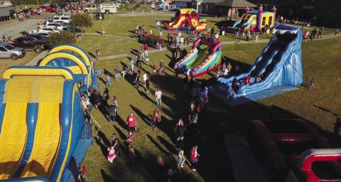 An overview of a past event in Gray where children participated in trunk-or-treating. HANNAH FOVAL/Contributed