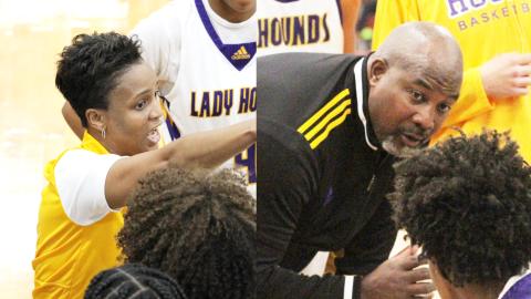 Coaches ChoRhonda Gwaltney-Harris and Buck Harris
