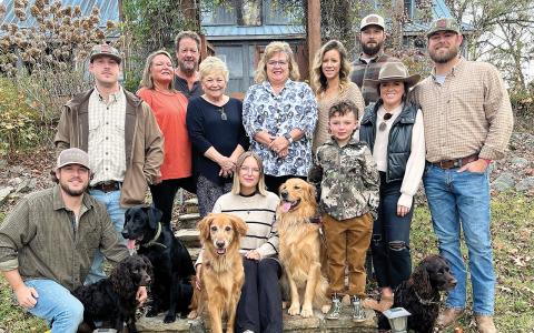 Trish Ann Jordan with her daughters and their families. CONTRIBUTED
