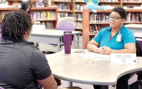 Industry partners spent time with JCHS students performing mock interviews to help them prepare for life after graduation.