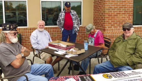Members of Gray’s American Legion Post 142 outside of Ingles Market selling chances for their annual Rifle Raffle and chicken dinners. The winning ticket for the rifle will be drawn at the Veterans Appreciation Day event, Nov. 12. DEBBIE LURIE-SMITH/Staff
