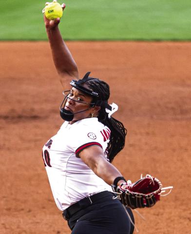 Georgia pitcher Destin Howard (30) during Georgia’s game against Florida at Jack Turner Softball Complex in Athens. Cassie Baker/UGAAA