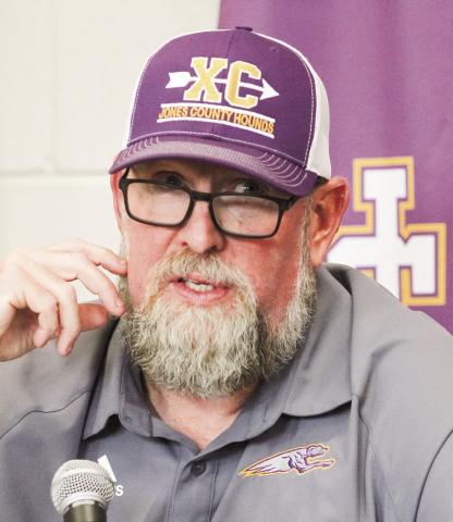 Jones County head cross country coach Geoff Moore is confident in the Lady Greyhounds’ young runners being able to embrace the opportunity to step into larger roles this fall. BRAD HARRISON/Staff