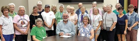Jones County Commission Chairman Chris Weidner met with members of the Gray Garden Club to sign a proclamation for National Garden Week in Georgia June 1-7, 2025. CONTRIBUTED