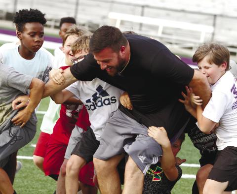 Greyhounds host youth football camp