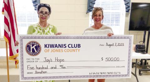 Kiwanis Club makes donation to Jay’s Hope