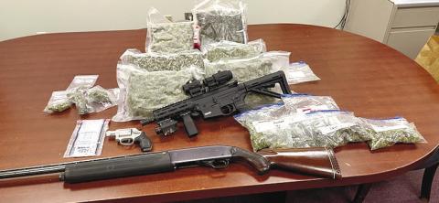 Vacuum-packed bags of marijuana were found in Cleveland’s home when the search warrant was executed along with firearms, one of which was stolen in Jones County. CONTRIBUTED