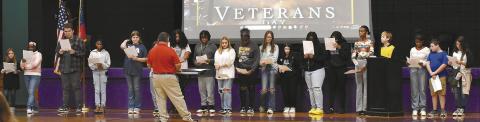 Clifton Ridge Middle School Band students performed “The Star-Spangled Banner” and “God Bless America.” CONTRIBUTED