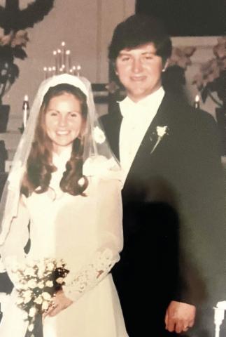 Beth and Carl Hamrick at their wedding in 1976. CONTRIBUTED