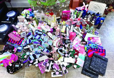 The amount of products for the Holly Jolly Glam bags continue to grow and will be collected until Dec. 20. CONTRIBUTED