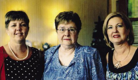 Hazel Farmer (center) with daughters Denise (left) and Debbie. CONTRIBUTED