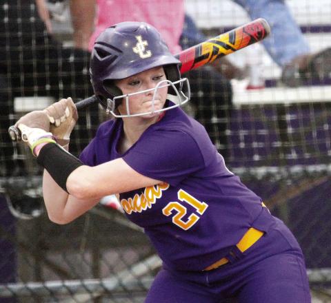 Ansley Pegg gets ready to slap a pitch into play against Ola. BRAD HARRISON/Staff