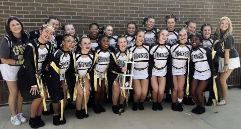 Jones County High School came away from Saturday’s Bear Invitational with top honors. By virtue of their showing in the meet held at Houston County High School, the Cheer Hounds took home a first-place trophy. They’ll return to action Saturday at West Laurens. CONTRIBUTED