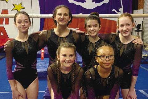 The Middle School Gym Hounds took home first place as part of Saturday’s Golden Hawk Invitational held at Elite Gymnastics in Milledgeville. Addie Milner led the Middle School Gym Hounds, placing second on the vault and third on both the beam and all around. The next middle school meet is March 18 at approximately noon following the varsity and JV competition in the Greyhound Invitational at Elite Gymnastics. CONTRIBUTED