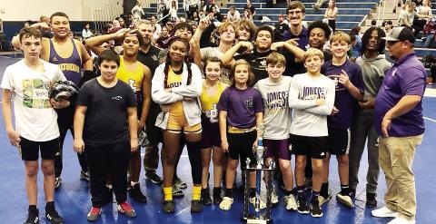 Jones County’s middle school wrestlers came out on top Saturday, winning first in the Turkey Trot tournament in LaGrange. Jones County’s next middle school tournament is Saturday’s Redskin Rumble in Social Circle. CONTRIBUTED