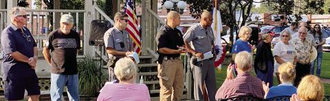 First responders and veterans being recognized and thanked at last year’s Cry Out America event in Jones County.
