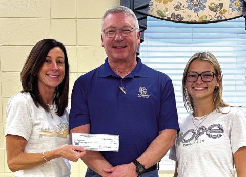 President-elect Tom Jones of the Jones County Kiwanis Club presented a check for $750 to Cindi Gaskins, founder and director of Jay’s Hope. Also present to receive the donation was Kylie Seitz, who started out as one of the many children helped by Jay’s Hope and currently is a staffer there. Cindi is a resident of Jones County. The Kiwanis club donates annually to this outstanding organization, which helps so many children who are fighting cancer along with their families.