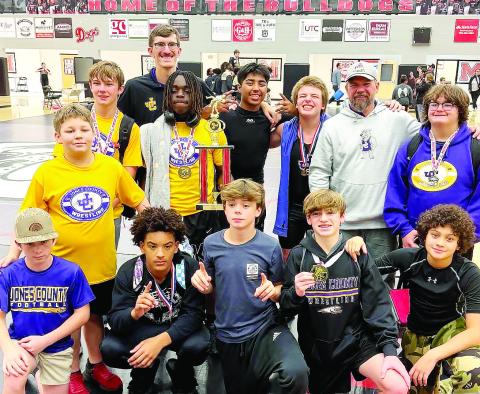 The proof of the strong foundation of wrestling in Jones County continues to be proven. The most recent evidence was this past weekend in Madison, with the Jones County middle school wrestlers winning second place in the Bulldog Invitational. CONTRIBUTED