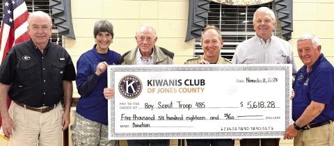 Kiwanis Club donates to Scout Troop 485