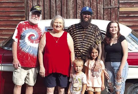 Roger (l-r), Lynn, son Preston, granddaughter Bristol; in front, grandson Ozzie and granddaughter Vada. CONTRIBUTED