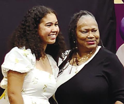 Mrs. Ann Carter, president of Les Dames Magnifique presented the scholarship to Miss Shayla Pennington on Honors Night at Jones County High School. Shayla will receive part of the money for her first semester and the remainder for her second semester at the college of her choice.