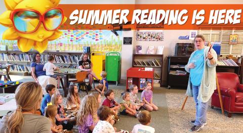 Library Assistant Leigh Sloan reads to kids at the June 3 story time, which is part of the multiple summer reading activities at the Jones County Library. DEBBIE LURIE-SMITH/Staff