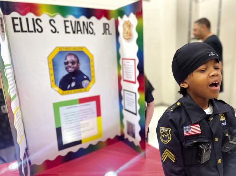 Students at Mattie Wells Elementary made presentations on Black figures from history and the modern day. CONTRIBUTED