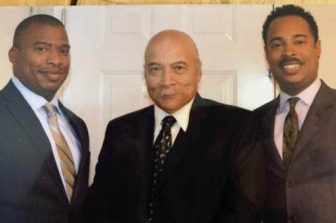 Milton with sons Gregory (left) and Christopher. CONTRIBUTED