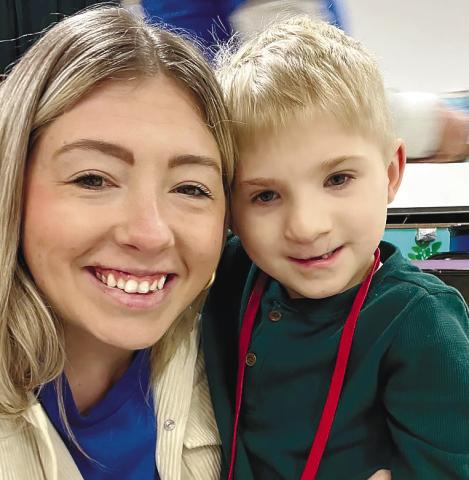 A photo of Evan Gochenaur with Stacie Kelly, a paraprofessional at Jones County Pre-K. CONTRIBUTED