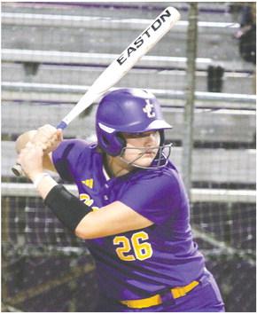 Freshman Ensley Barnes waits for the right pitch during last week’s game against Pike County. BRAD HARRISON/Staff