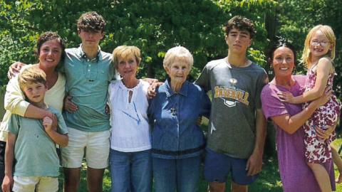 Most of the family this past Mother’s Day: (L-R) Beau Ghann with his mother, Megan, Wyatt Ghann, Jackie, Evelyn, Boone Godwin with his mother, Rebecca, holding Gattlyn. CONTRIBUTED